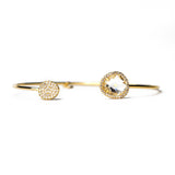 TAI JEWELRY Bracelet GOLD-CLEAR Glass With Pave Cuff Bracelet