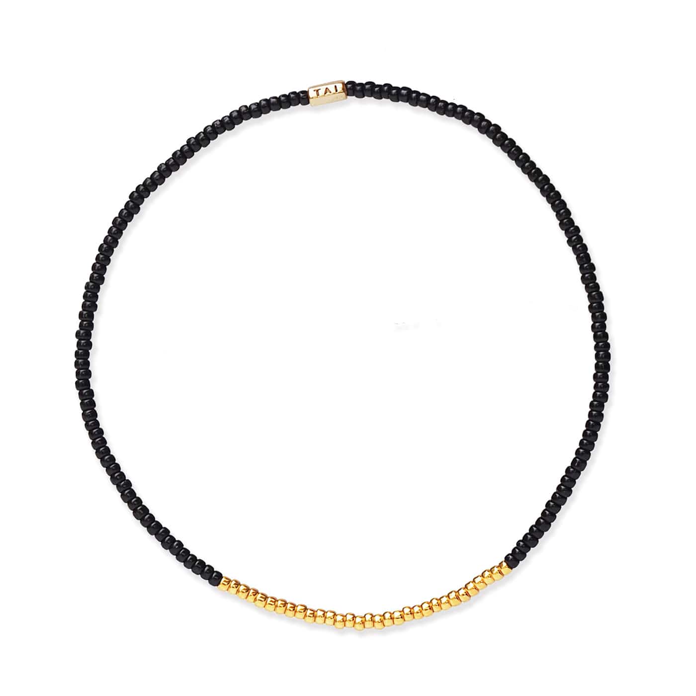 TAI JEWELRY Bracelet BLACK Praew Bracelet Beaded With Gold Accents