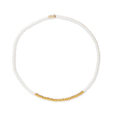 TAI JEWELRY Bracelet WHITE Praew Bracelet Beaded With Gold Accents