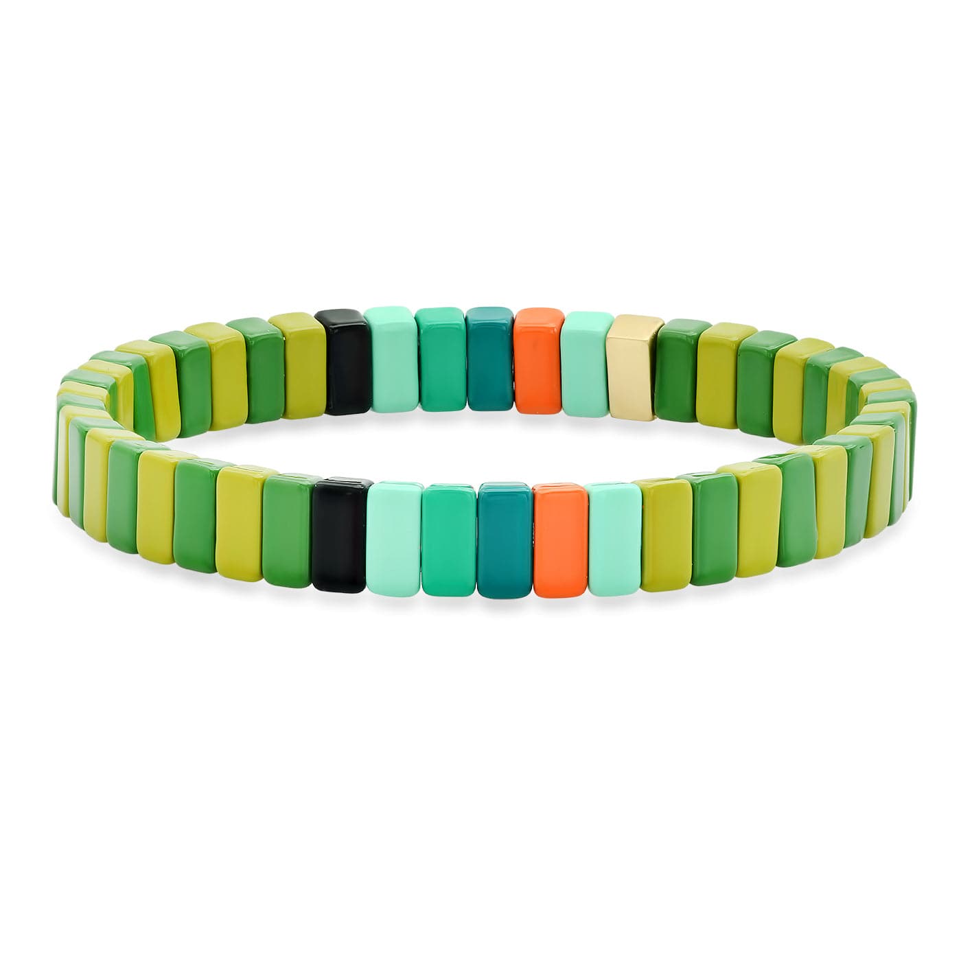 TAI JEWELRY Bracelet Rectangular Multi-Colored Alloy Beaded Stretch Bracelet