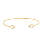 TAI JEWELRY Bracelet Gold/Clear Tear Shaped Open Bracelet