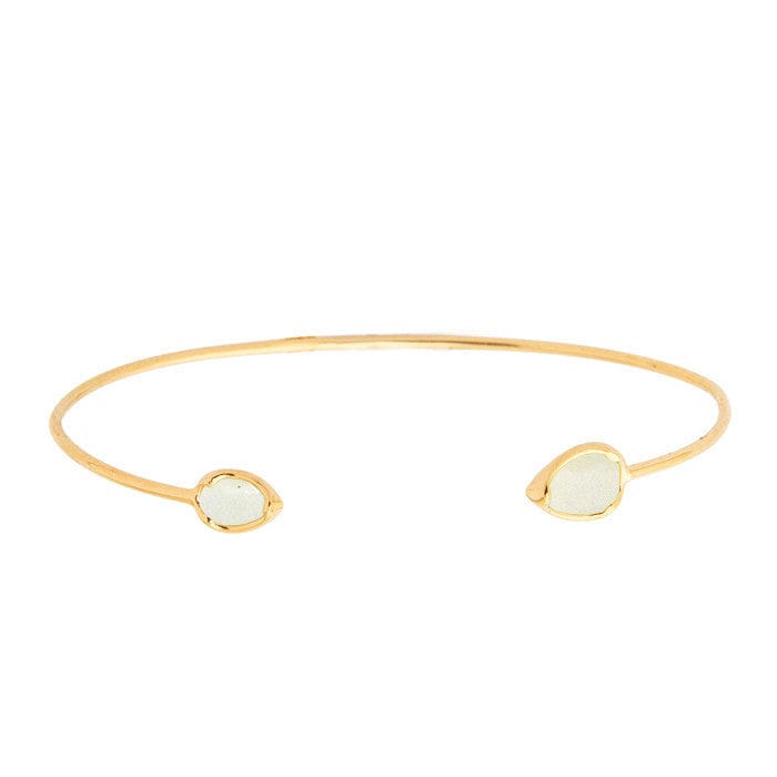 TAI JEWELRY Bracelet Gold/Moonstone Tear Shaped Open Bracelet