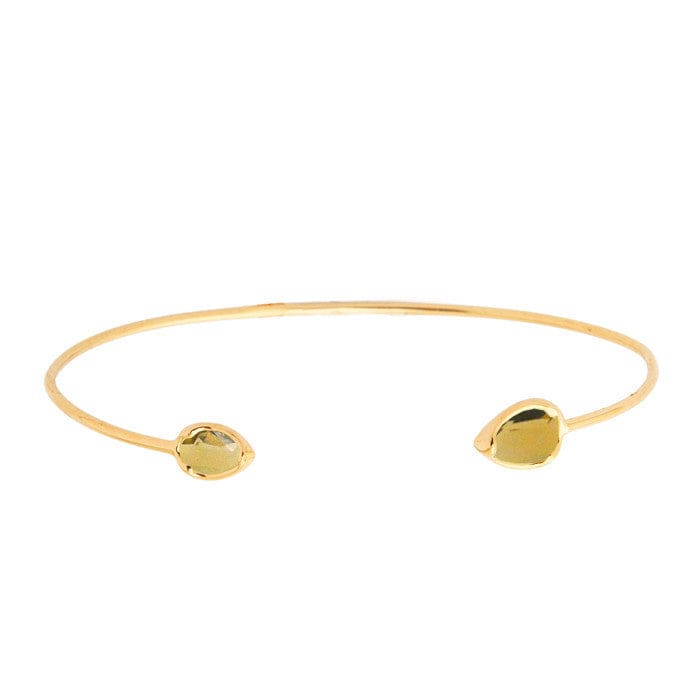 TAI JEWELRY Bracelet Gold/Smoky Topaz Tear Shaped Open Bracelet