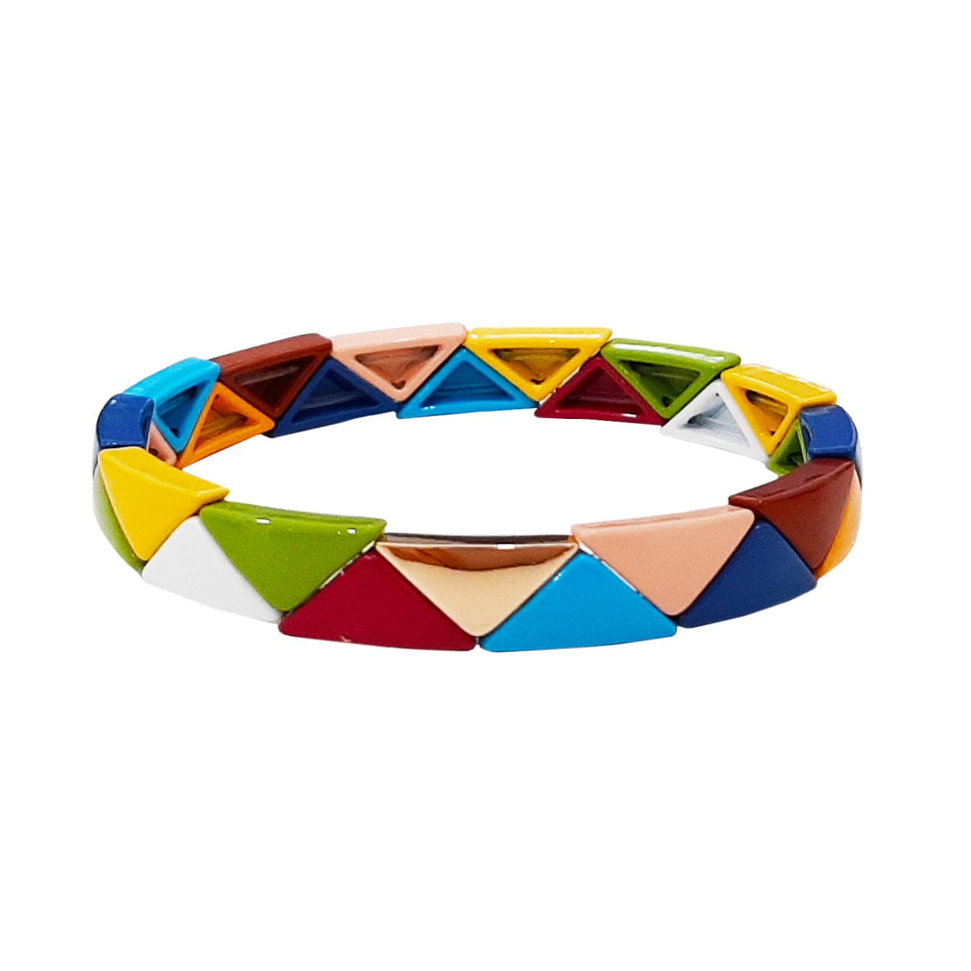 TAI JEWELRY Bracelet Triangle Multi Colored Alloy Beaded Stretch Bracelet