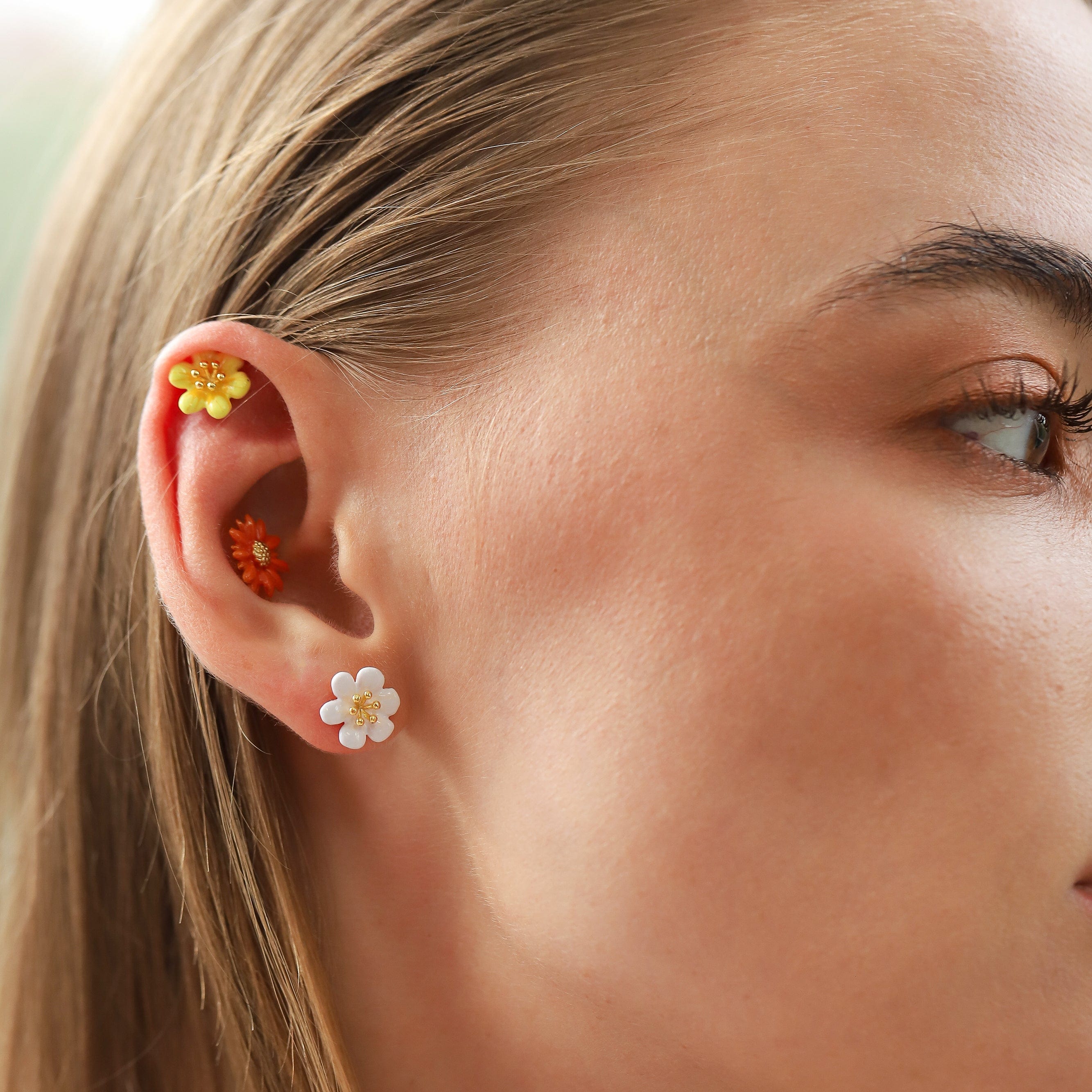 TAI JEWELRY Earrings Enamel Flower Studs