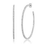 TAI JEWELRY Earrings Silver Extra Large Pave Cz Hoops
