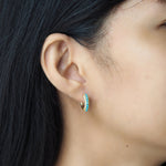 TAI JEWELRY Earrings Huggies Encrusted With Colored Stones And CZ Stones