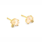 TAI JEWELRY Earrings rose quartz Labradorite And Cz Post Earring