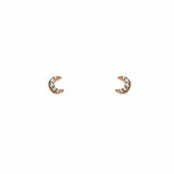 TAI JEWELRY Earrings ROSE GOLD Mini Pave Moon Earrings