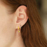 TAI JEWELRY Earrings Pave CZ and Enamel Reversible Huggies