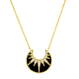 TAI JEWELRY Necklace Onyx Art Deco Sunburst Necklace