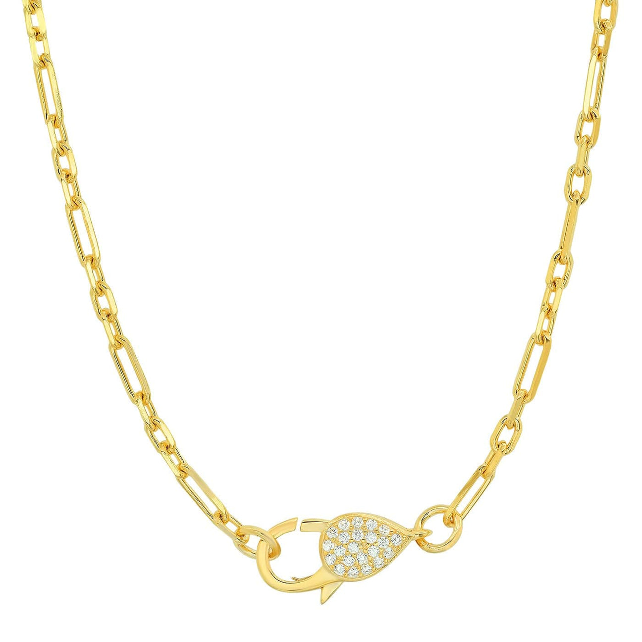 Chainlink Necklace With Pavé Closure TAI JEWELRY