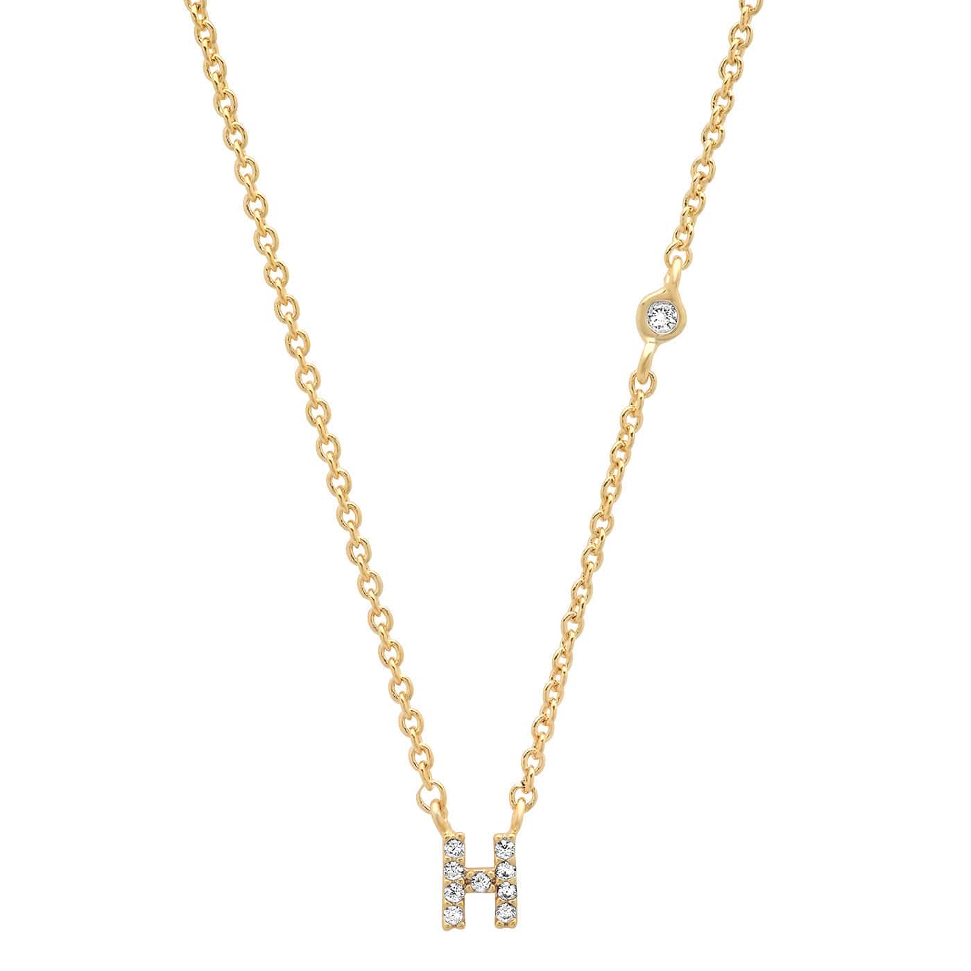 TAI JEWELRY Necklace Gold / H CZ Initial Necklace