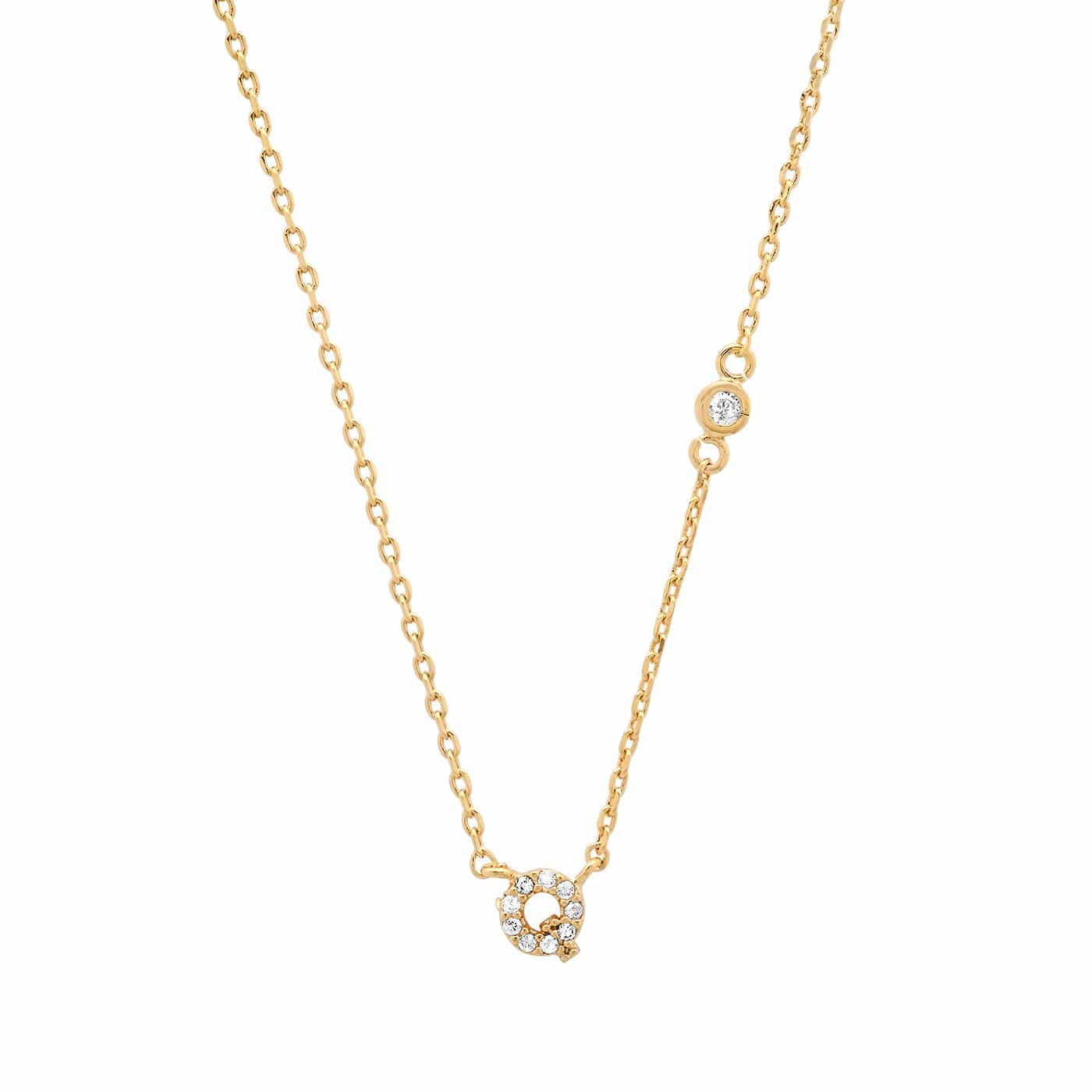 TAI JEWELRY Necklace Gold / Q CZ Initial Necklace