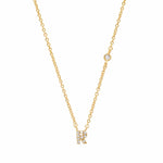 TAI JEWELRY Necklace Gold / R CZ Initial Necklace