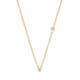 TAI JEWELRY Necklace Gold / V CZ Initial Necklace