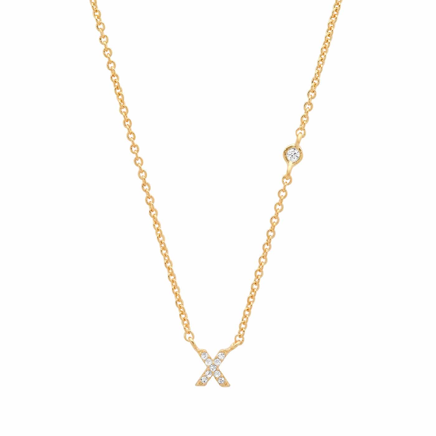 TAI JEWELRY Necklace Gold / X CZ Initial Necklace
