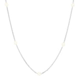 TAI JEWELRY Necklace Sterling Silver Delicate Pearl Station Necklace