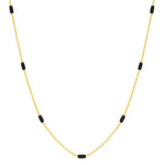 TAI JEWELRY Necklace Black Enamel Bead Chain
