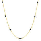 TAI JEWELRY Necklace Black Enamel Bead Chain