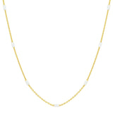 TAI JEWELRY Necklace White Enamel Bead Chain