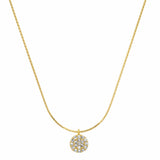TAI JEWELRY Necklace Gold Vermeil Snake Chain with Pave CZ Disc