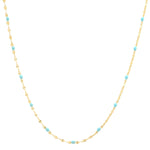 TAI JEWELRY Necklace Gold/Light Blue Gold Vermeil Sparkle Chain with Enamel Stations