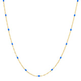 TAI JEWELRY Necklace Gold/Navy Gold Vermeil Sparkle Chain with Enamel Stations