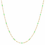 TAI JEWELRY Necklace Gold/Neon Green Gold Vermeil Sparkle Chain with Enamel Stations