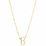 TAI JEWELRY Necklace B Medium Sized Initial Necklace With Cz Accent