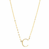 TAI JEWELRY Necklace C Medium Sized Initial Necklace With Cz Accent