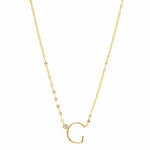 TAI JEWELRY Necklace G Medium Sized Initial Necklace With Cz Accent