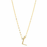 TAI JEWELRY Necklace L Medium Sized Initial Necklace With Cz Accent