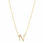 TAI JEWELRY Necklace N Medium Sized Initial Necklace With Cz Accent