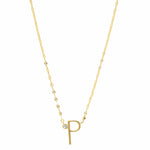 TAI JEWELRY Necklace P Medium Sized Initial Necklace With Cz Accent
