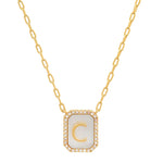 TAI JEWELRY Necklace C Mother Of Pearl Monogram Necklace