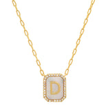 TAI JEWELRY Necklace D Mother Of Pearl Monogram Necklace