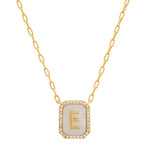 TAI JEWELRY Necklace E Mother Of Pearl Monogram Necklace