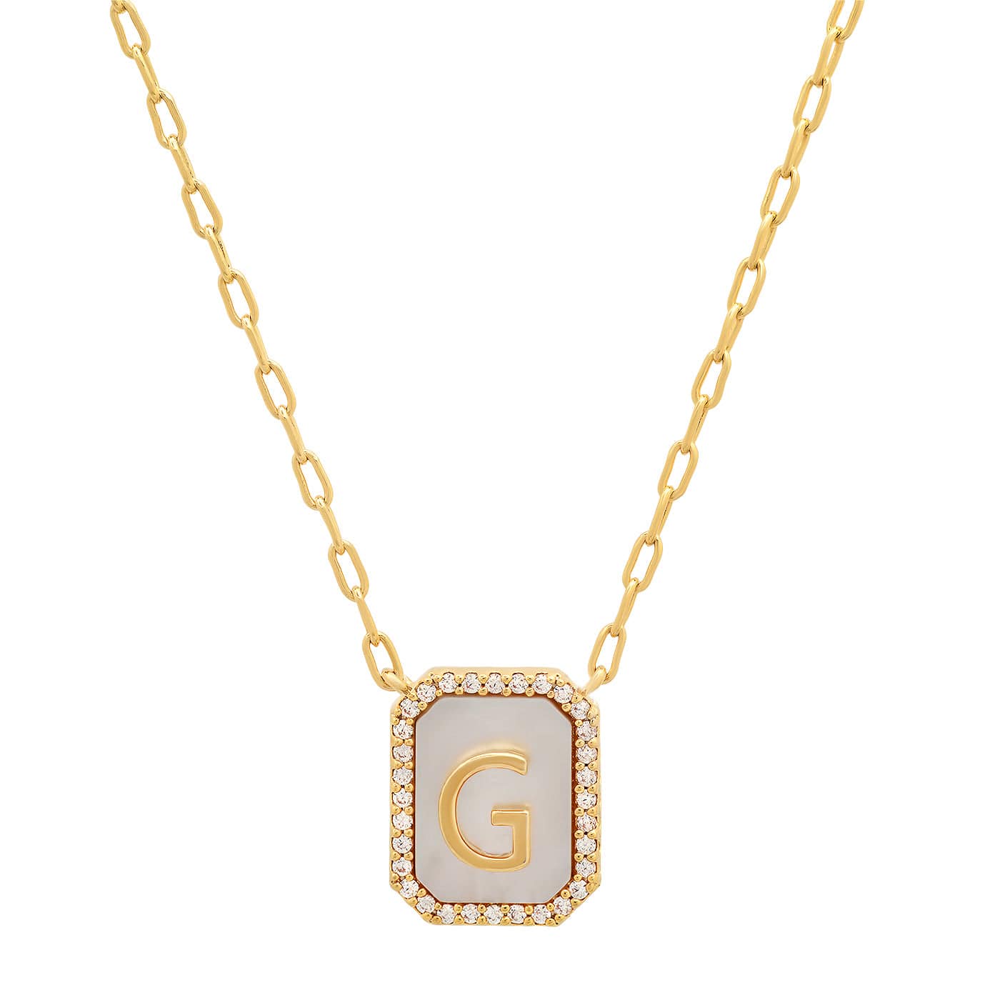 TAI JEWELRY Necklace G Mother Of Pearl Monogram Necklace