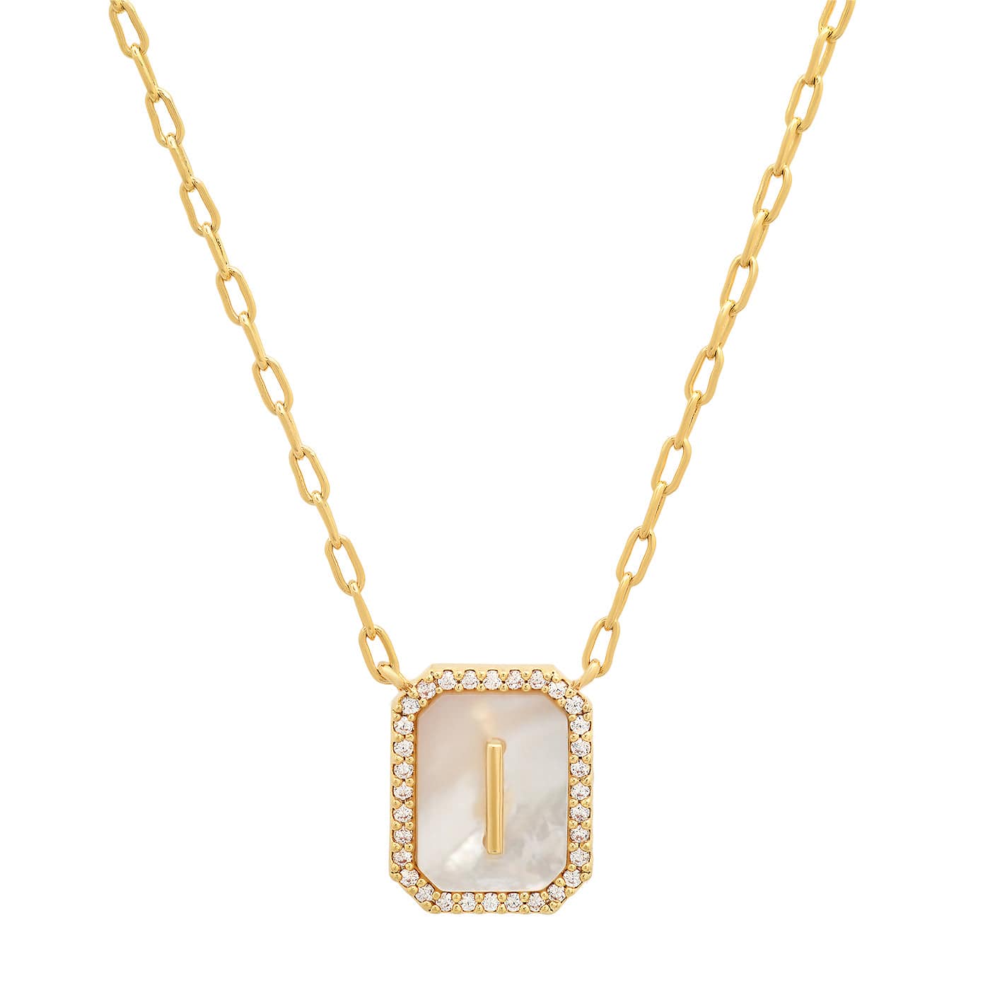 TAI JEWELRY Necklace I Mother Of Pearl Monogram Necklace