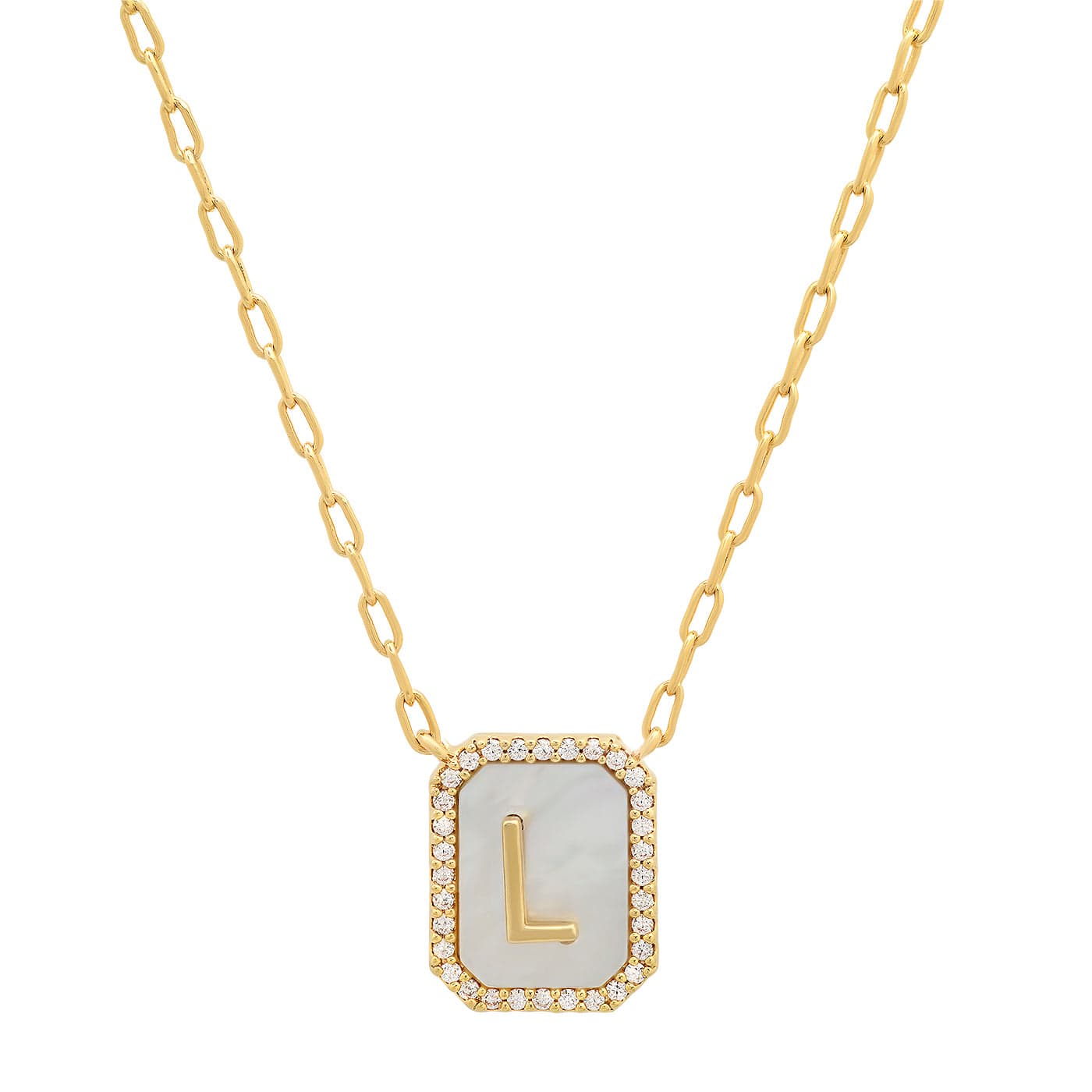 TAI JEWELRY Necklace L Mother Of Pearl Monogram Necklace