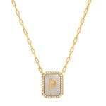 TAI JEWELRY Necklace P Mother Of Pearl Monogram Necklace
