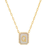 TAI JEWELRY Necklace Q Mother Of Pearl Monogram Necklace