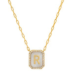 TAI JEWELRY Necklace R Mother Of Pearl Monogram Necklace