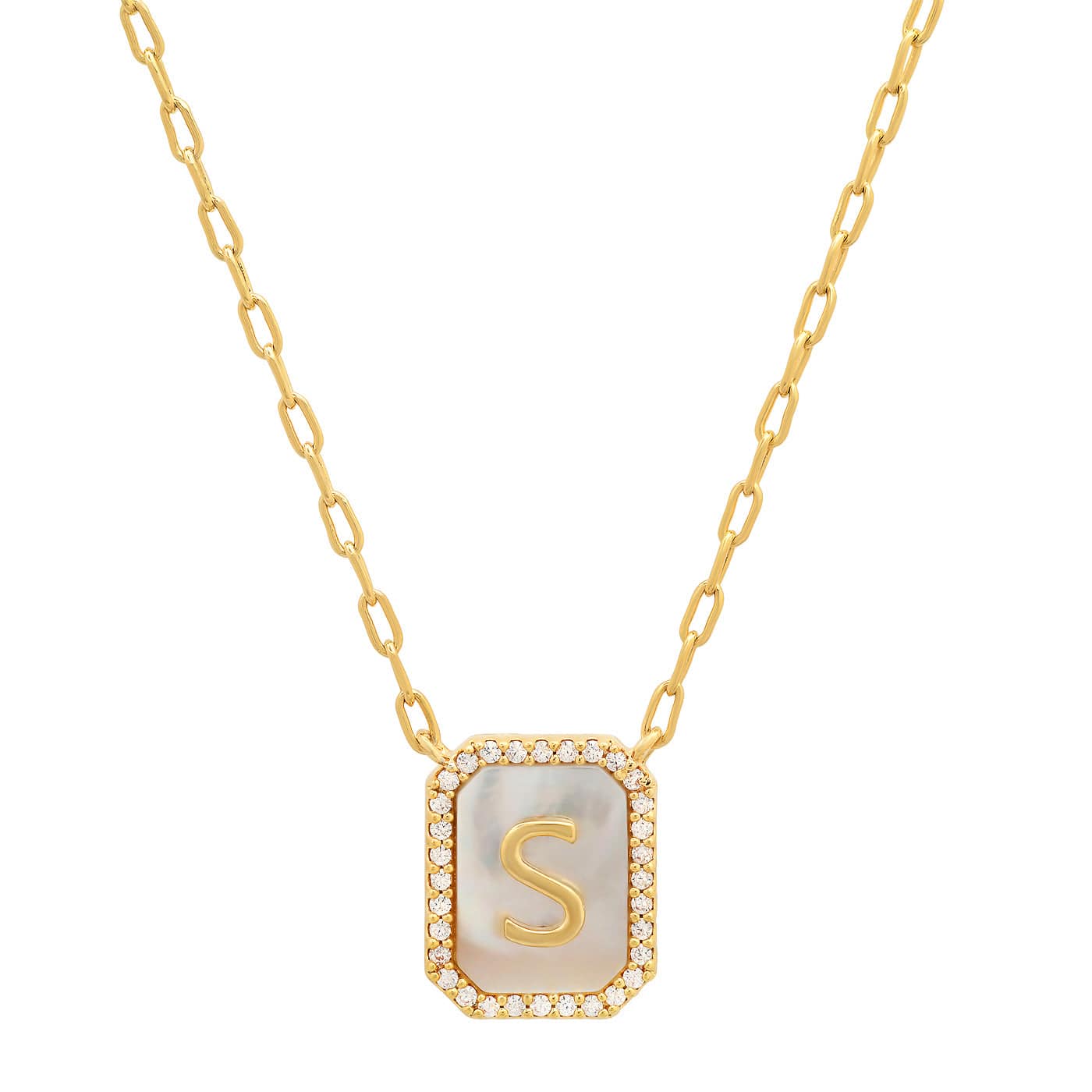 TAI JEWELRY Necklace S Mother Of Pearl Monogram Necklace