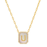 TAI JEWELRY Necklace U Mother Of Pearl Monogram Necklace