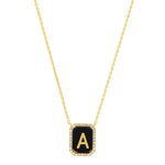 TAI JEWELRY Necklace A Onyx Monogram Pendant Necklace