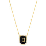 TAI JEWELRY Necklace D Onyx Monogram Pendant Necklace