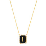 TAI JEWELRY Necklace I Onyx Monogram Pendant Necklace