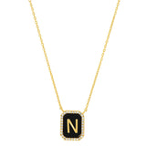 TAI JEWELRY Necklace N Onyx Monogram Pendant Necklace
